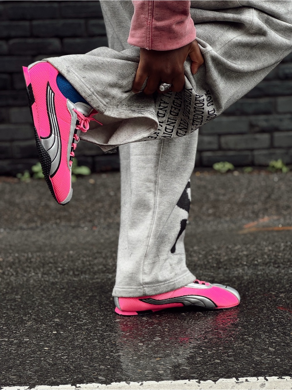Puma Hot Pink and Silver H Street OG sneakers